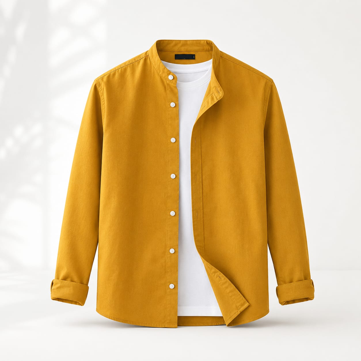 Premium Oxford Cotton Mandarin Collar Shirt