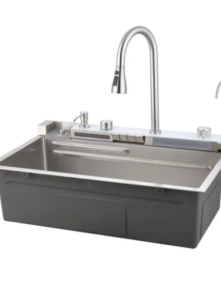 Pull-out Facuet Single Bowl Sink Kitchen Vegetable Sink 304 Whale Waterfall Sink Dish Sink Household Vegetable Washing Basin