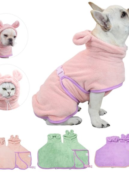 Pet Bathrobe Dog Bath Towel Super Absorbent Shower Cleaning Towel Dog Microfiber Drying Bath Towel Dogs Fast Dry Towel Pet Products